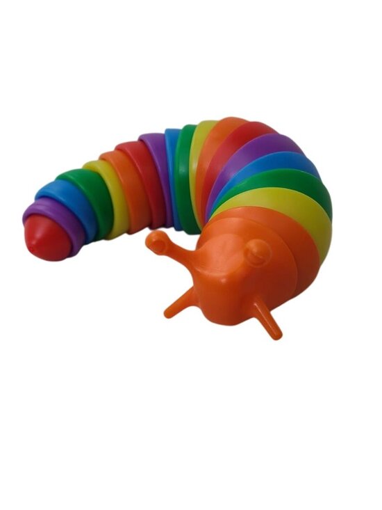 Unbranded Other - Rainbow Slug Fidget Toy Large Articulated Sensory Wiggle Desk Toy Stress Relief